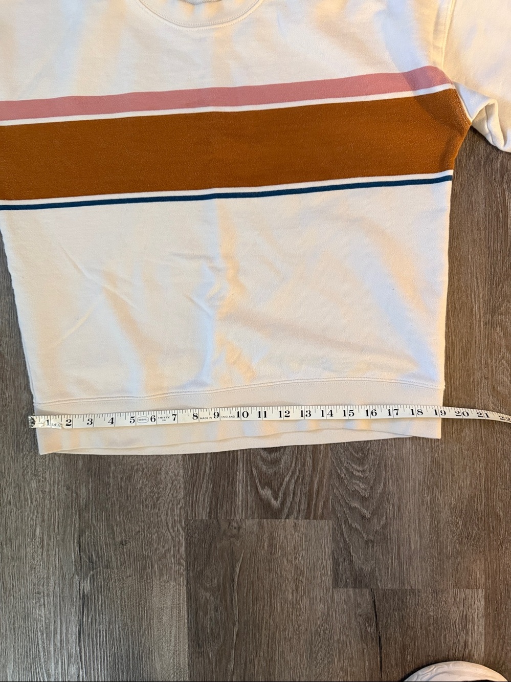 Madewell SZ M Cream Crewneck Sweater w/Rust, Pink & Navy Stripes. Good condition - Picture 9 of 9